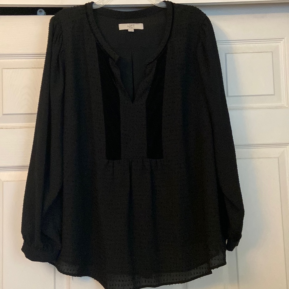 Loft Black Long Sleeve Blouse